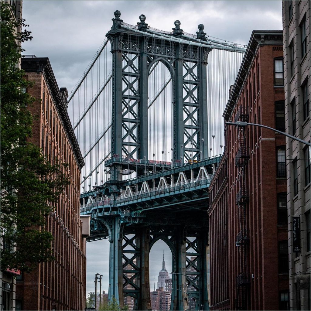 Wallario Sticker / Aufkleber für Kühlschrank / Geschirrspüler / Küchenschränke, selbstklebende Folie - 60 x 60 cm, Motiv: Brücke zwischen Hä...