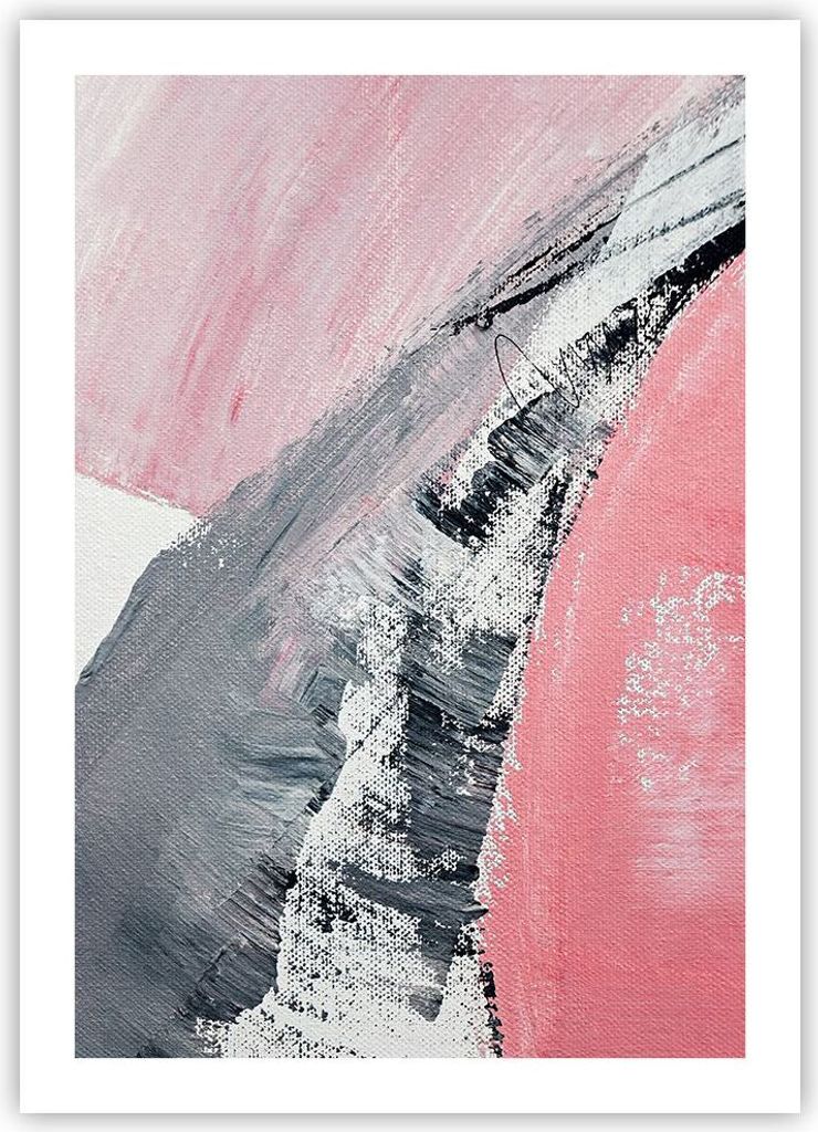 Poster - Poster ohne Rahmen - Rosa Grau Farbe - 50x70 cm - Wand Bild - Wanddeko - Wandbilder - Kunstposter - Wandposter - Bilder - Kunstdruck - Wan...