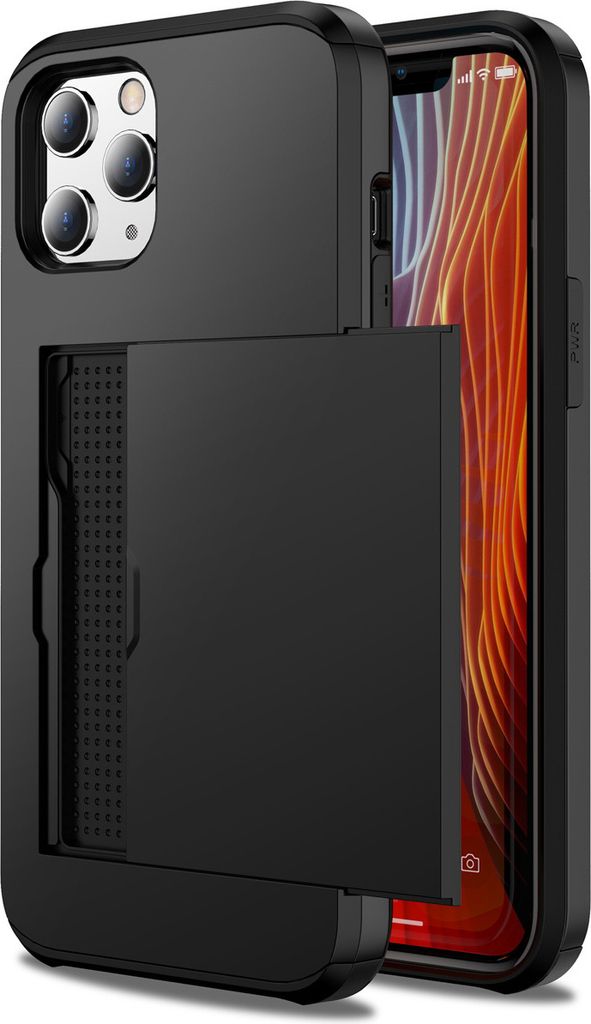 imoshion Backcover mit Kartenfach iPhone 12 (Pro) - Schwarz