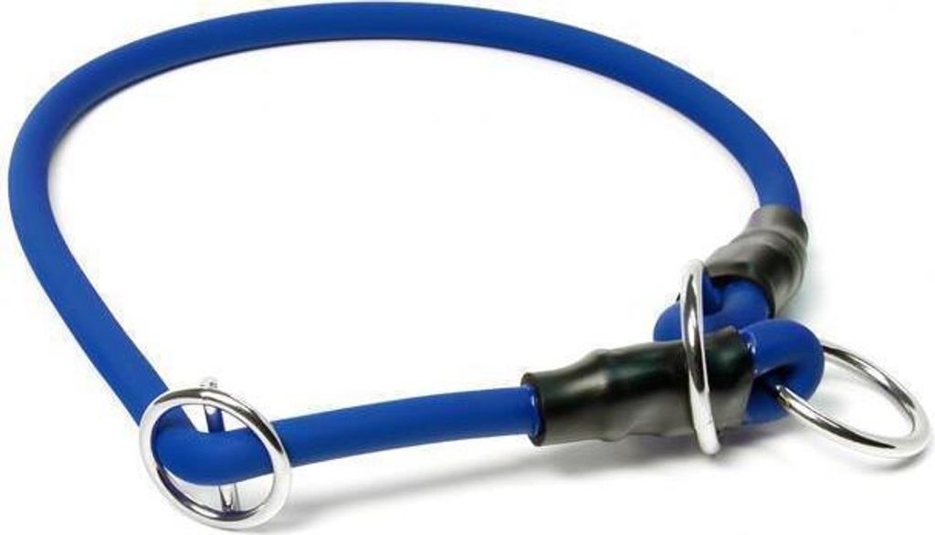 Mystique Biothane Halsband rund mit Zugbegrenzung 8mm blau 35cm