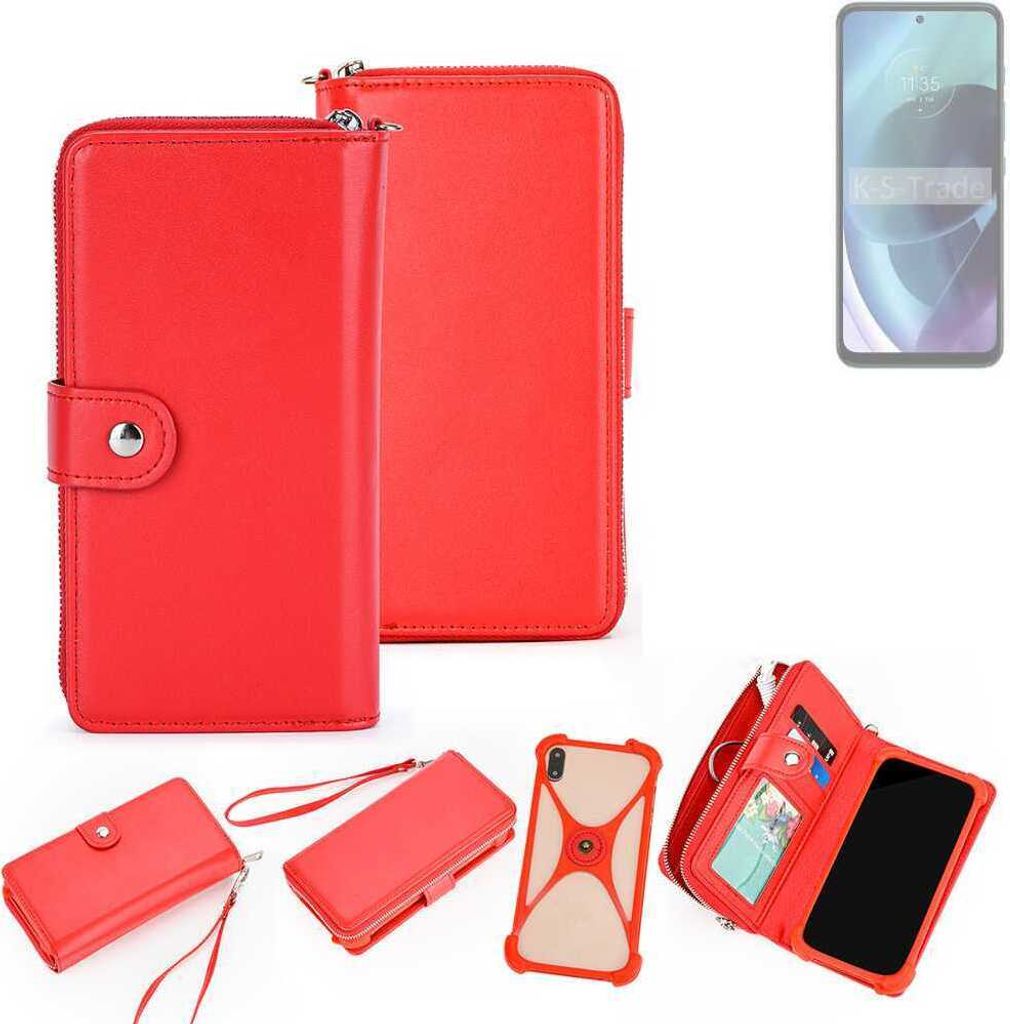 K-S-Trade 2in1 Schutzhülle Portemonnee Handyhülle mit Bumper kompatibel mit Infinix GT 20 Pro Hülle Case Etui Geldbörse Smartphone rot (1x)