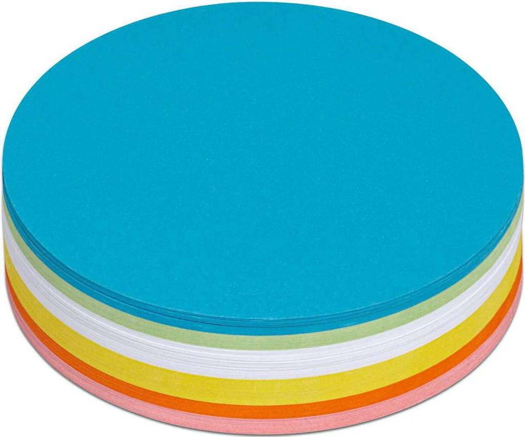 MAUL Moderationskarten rund Papier 120 Stück 9.5 x 9.5 x 0.02 cm weiß blau gelb grün orange rot