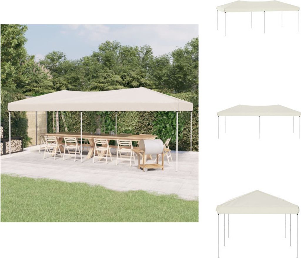 vidaXL Partyzelt Faltbar Creme 3x6 m - Pavillons & Partyzelte