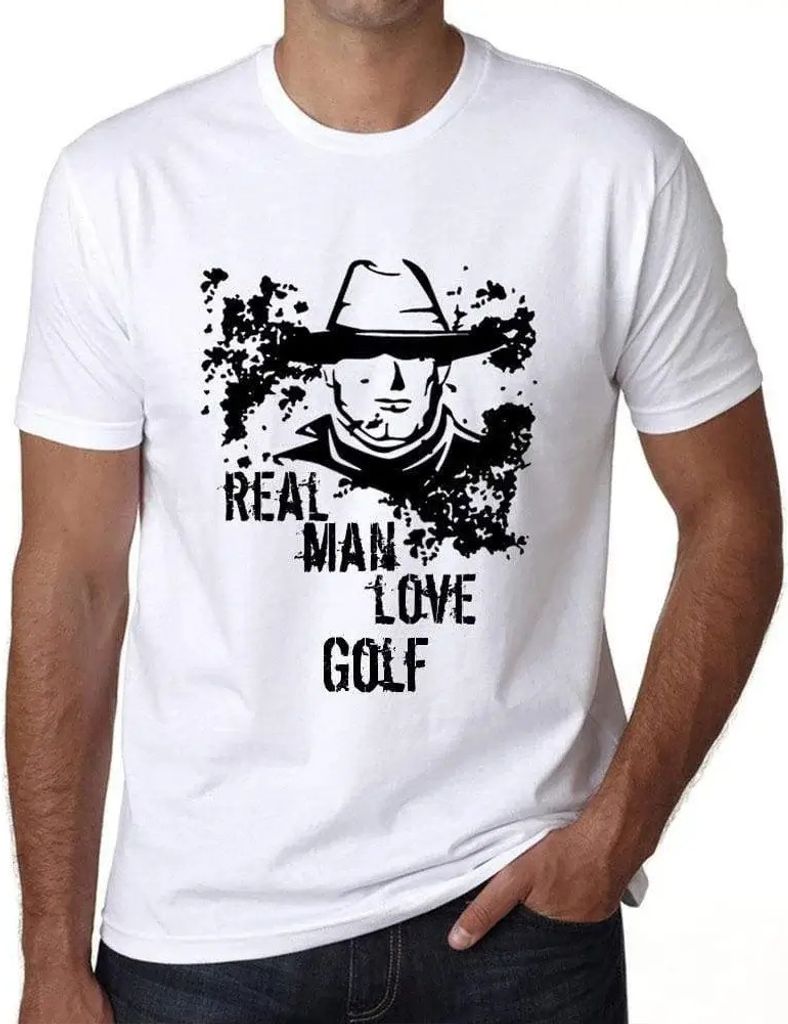 Herren Grafik T-Shirt Echte Männer lieben Golf – Real Men Love Golf – Öko-Verantwortlich Vintage Jahrgang Kurzarm Lustige Druck Geburtstag Ge...