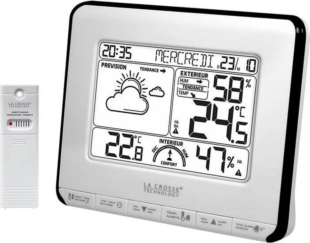 Station Météo La Crosse Technology avec Prévisions et Alertes Température