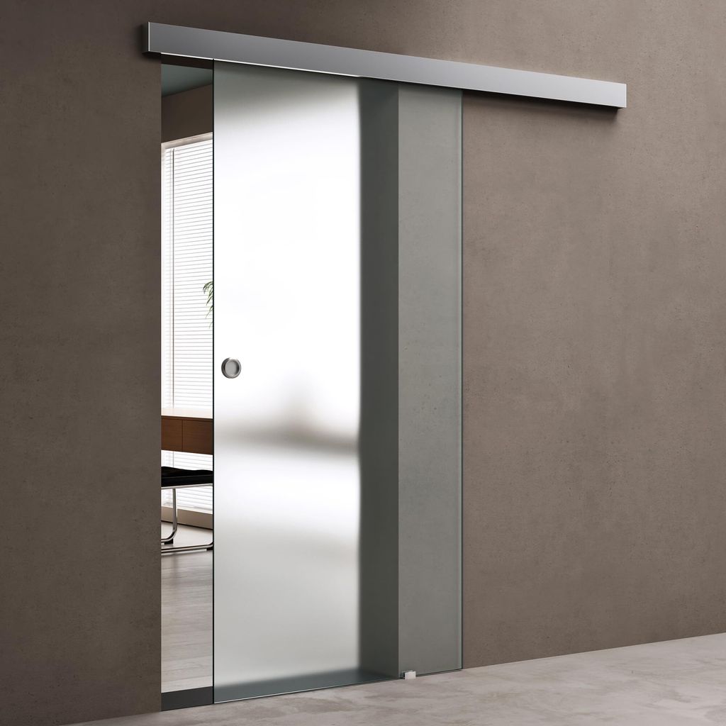 doporro Porta Scorrevole in Vetro Temperato Satinato 8 mm, Immagine del prodotto 