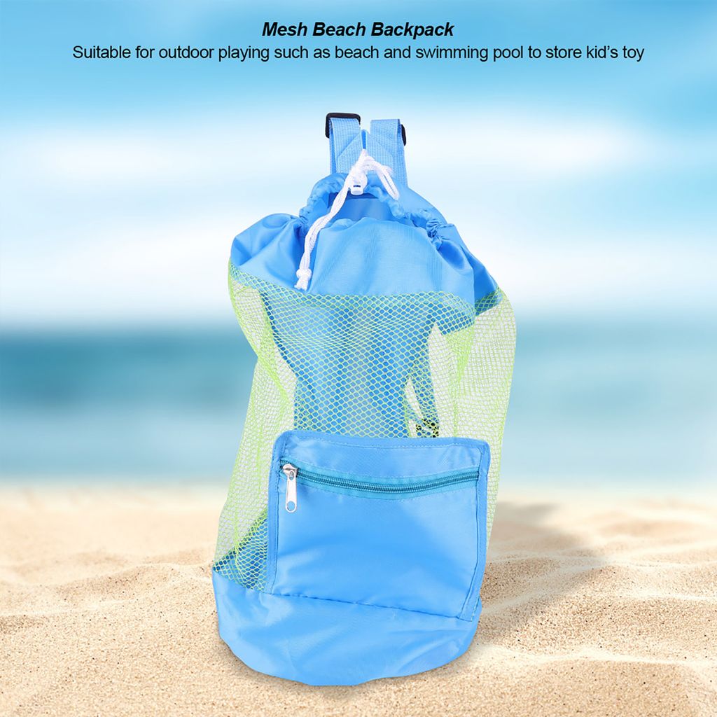 Strandaufbewahrungstasche,Mesh Strandtasche,Mesh Strandrucksack,Kinder Strandrucksack,Mesh Strand Spielzeug Tasche
