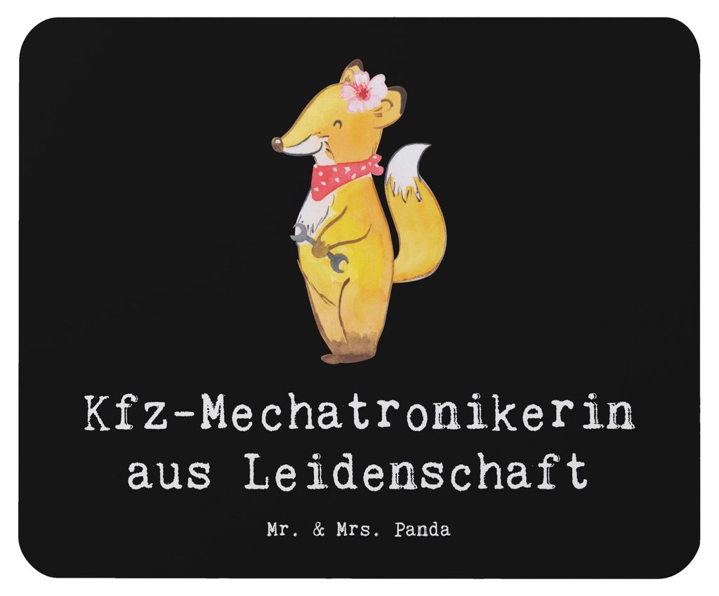 Mr. & Mrs. Panda Mauspad Kfz-Mechatronikerin Leidenschaft - Schwarz - Geschenk, Ausbildung, Witzig, Gesellenprüfung, Mousepad, Lustig, laptop, Mou...