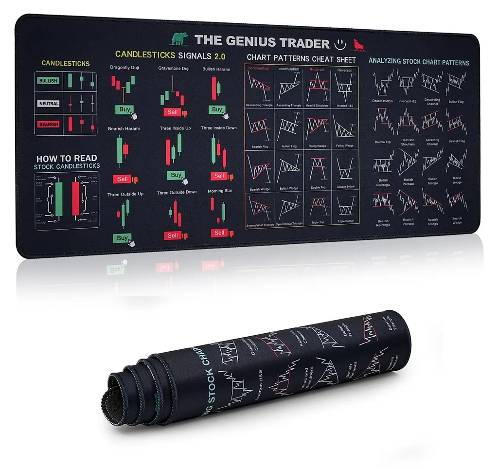 Tapis de souris trading 800x300 mm : ne ratez plus vos figures de bourse