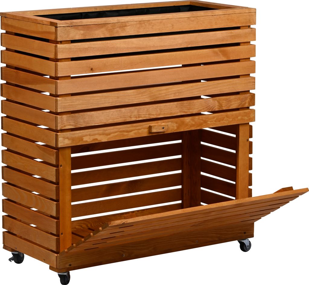 dobar Hochbeet "Rolla" Gr. L, Braun, 72x32,5x78 cm mit Staufach