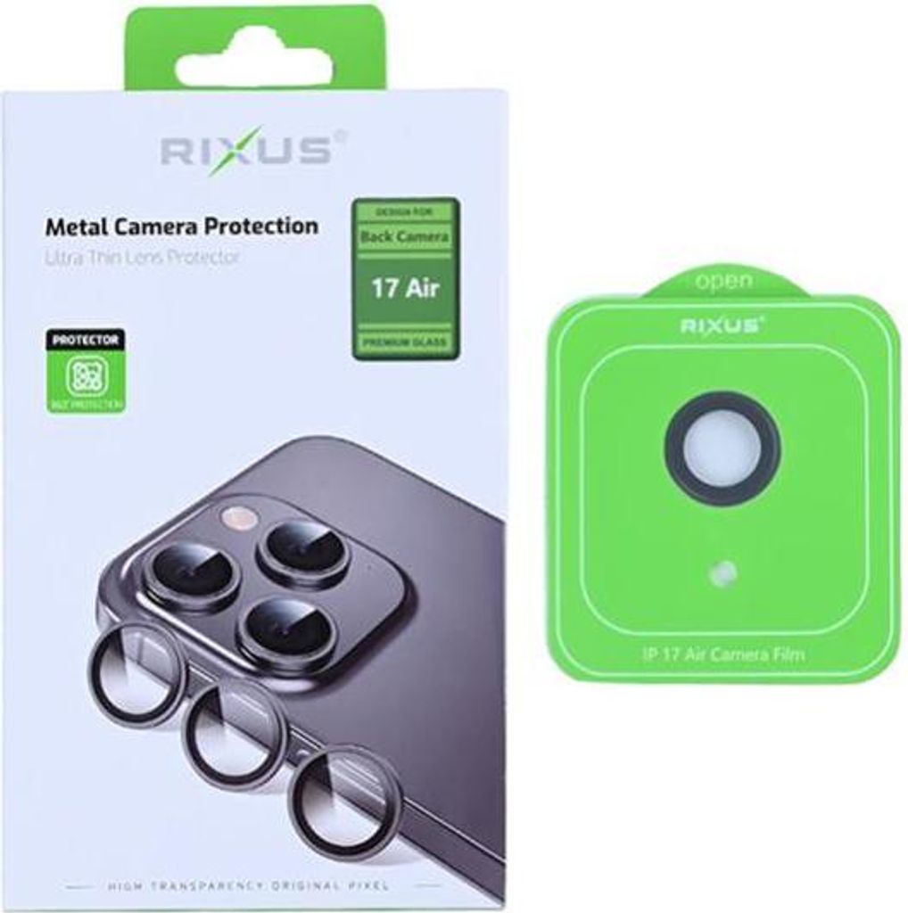 Rixus Metal Shield Kamera-Schutz-Glas passend für Apple iPhone 17 Air, schwarz (RIX02827)