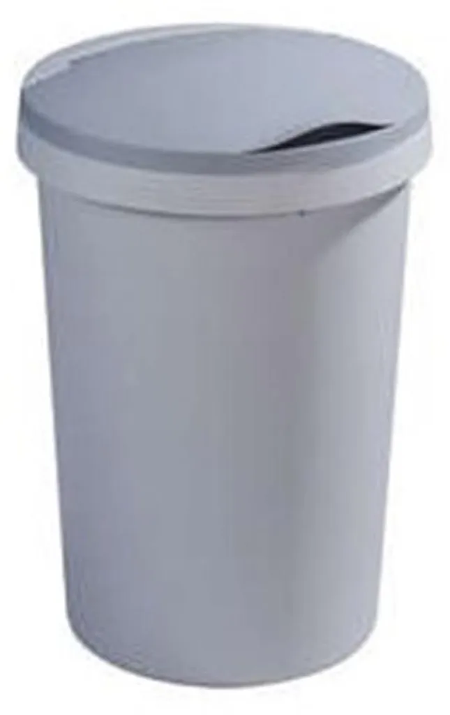 Poubelle 45L Twinga grise anti-odeurs avec couvercle rabattable 45L