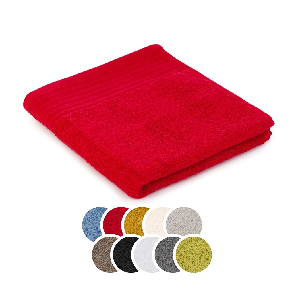 liebling Handtuch Baumwolle, Serie Frankfurt, 400 gr. / m², 50 x 100 cm, 60 Grad, mit hochw. Borte, saugstark, rot
