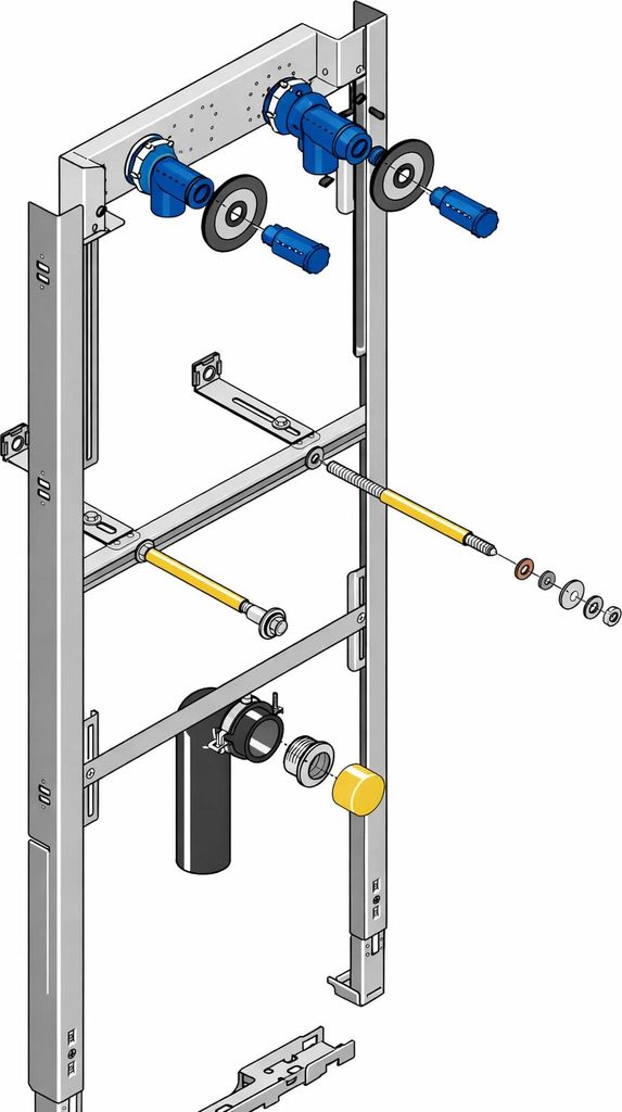 Geberit Huter Montageelement WT AP-Wandarm. für Massiv-und Trockenbau, Vor- u Inwand, 1 Stk.