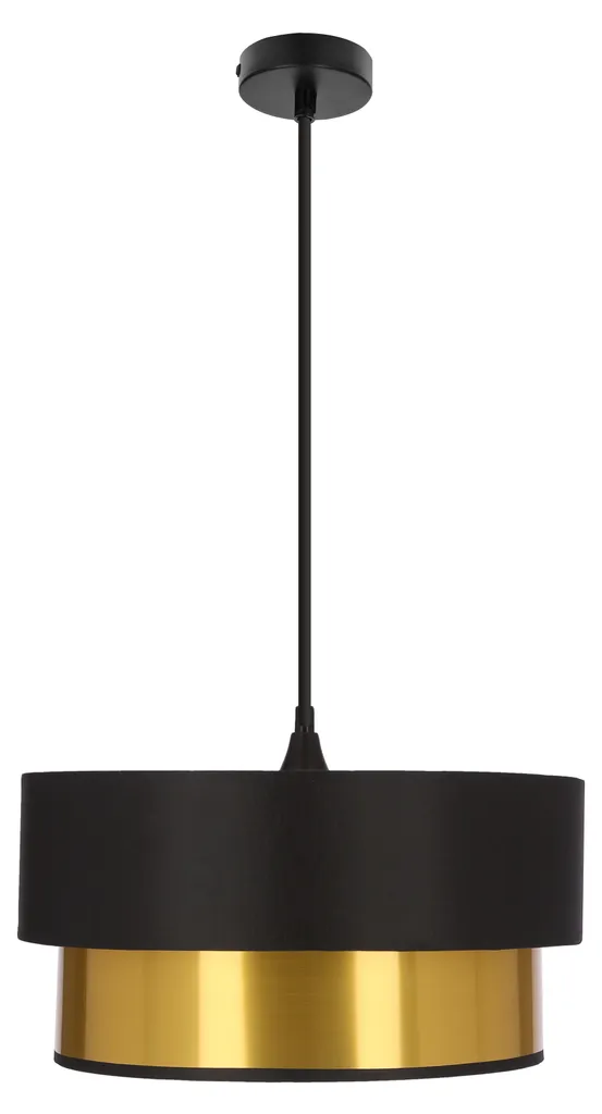Suspension plafonnier design ERNA noir / or - Lustre moderne E27 60W