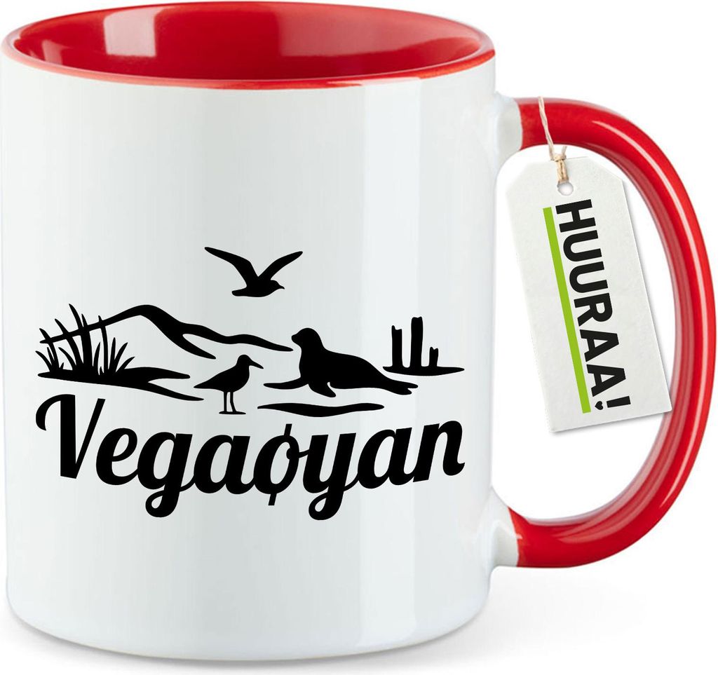 Huuraa Kaffeetasse Vegaøyan Norwegen 330ml Rot Keramik Kaffeebecher Geschenkidee