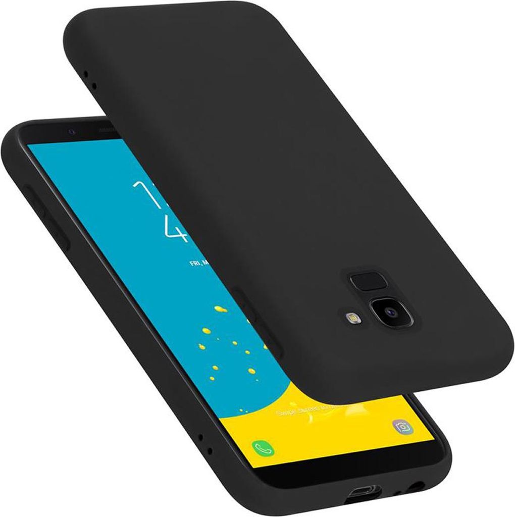 Cadorabo Schutzhülle für Samsung Galaxy J6 2018 Hülle in Schwarz Handyhülle Case Cover TPU Etui