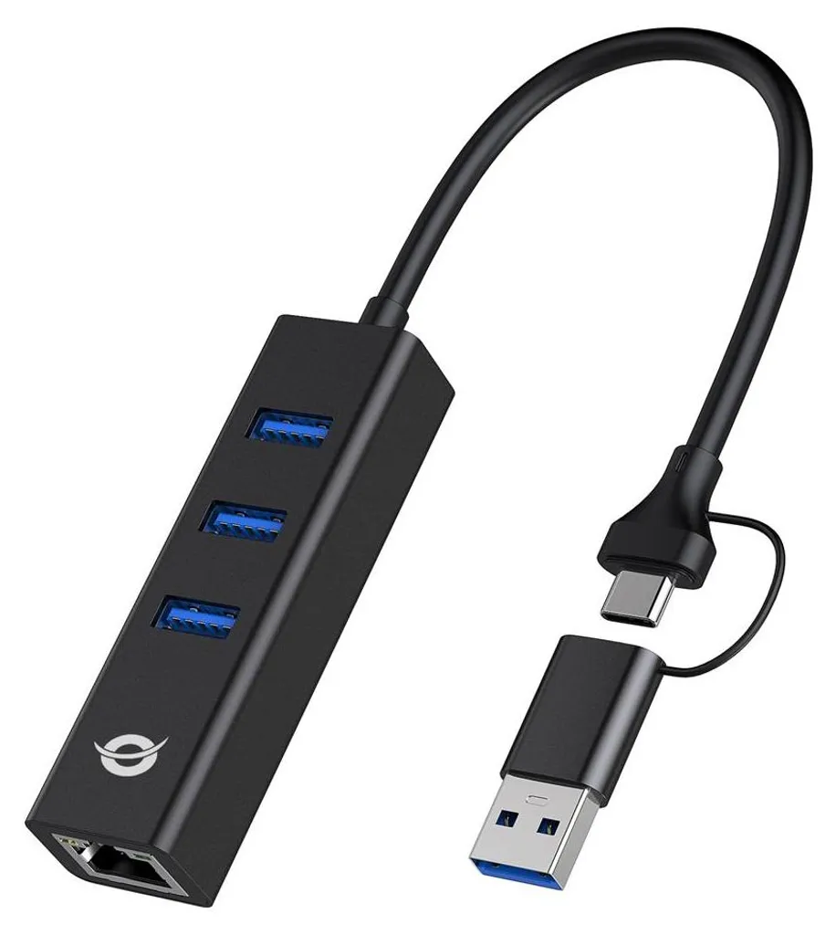 CONCEPTRONIC Adaptateur USB-C vers 3x USB-A et Ethernet Gigabit 5Gbs
