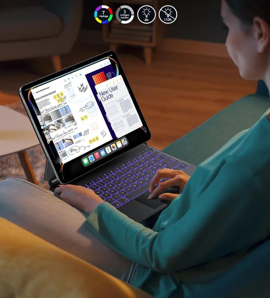 Clavier Bluetooth pour iPad Pro 13 M4 2024 avec Coque de Protection - 4
