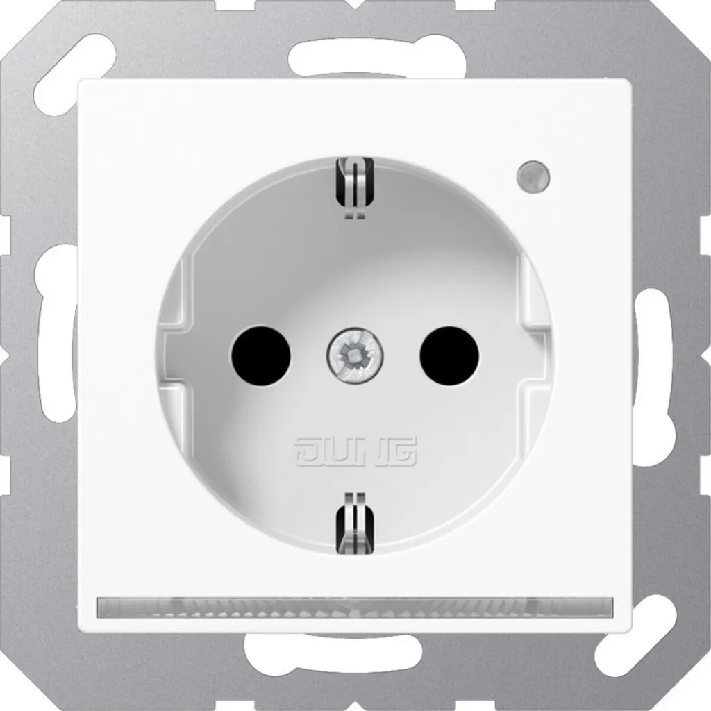Prise SCHUKO lumineuse pour éviter les chutes nocturnes LED Blanche