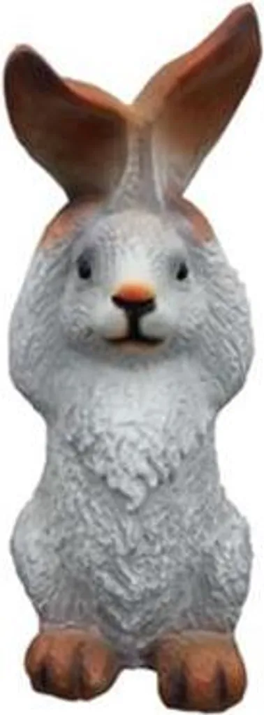 Sculpture de lapin réaliste 35cm en résine résistante pour le jardin