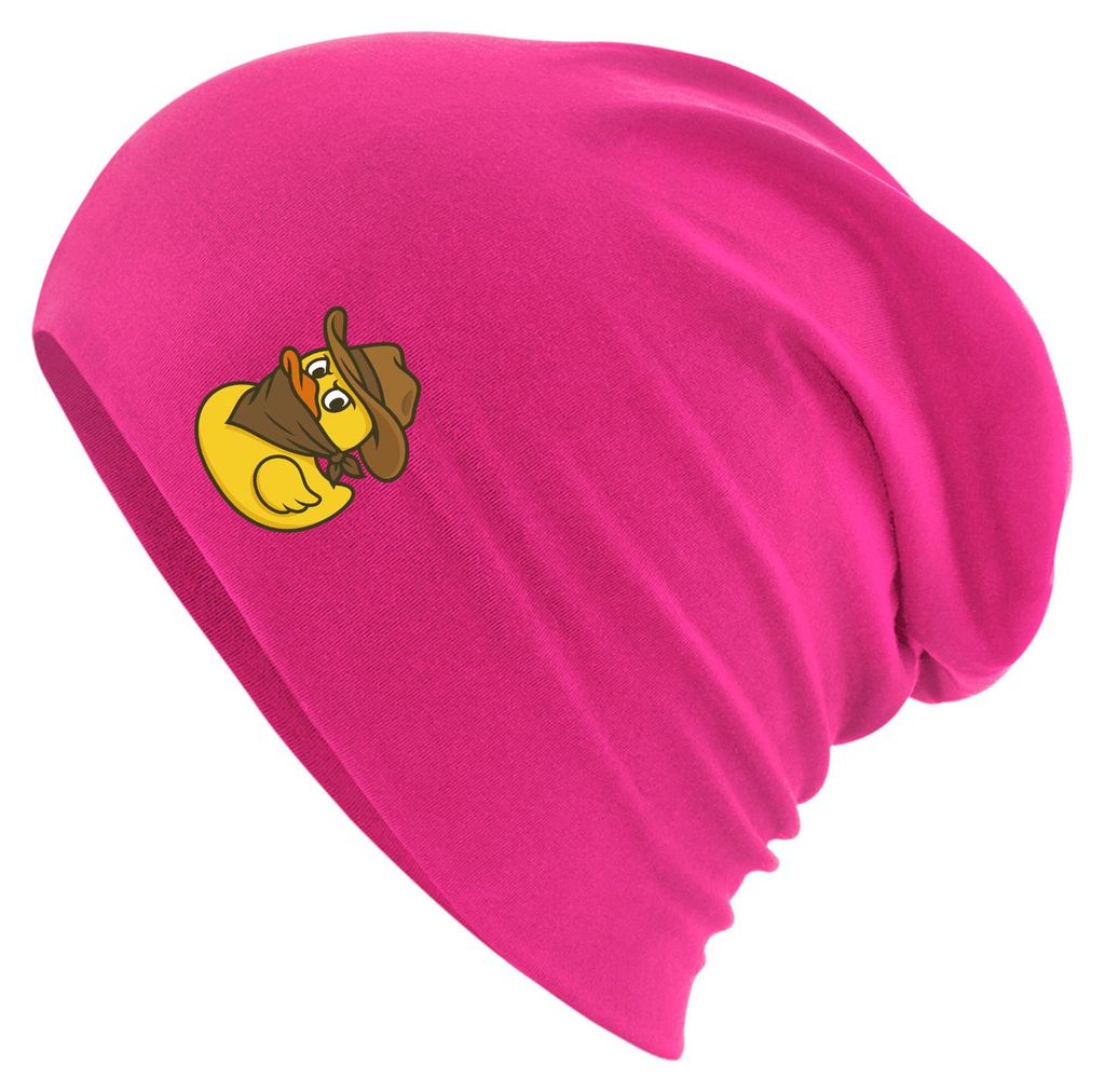 Huuraa Beanie Quietscheente Bandit Gummiente Räuber Fuchsia One Size Baumwolle und Elasthan Mütze Geschenkidee