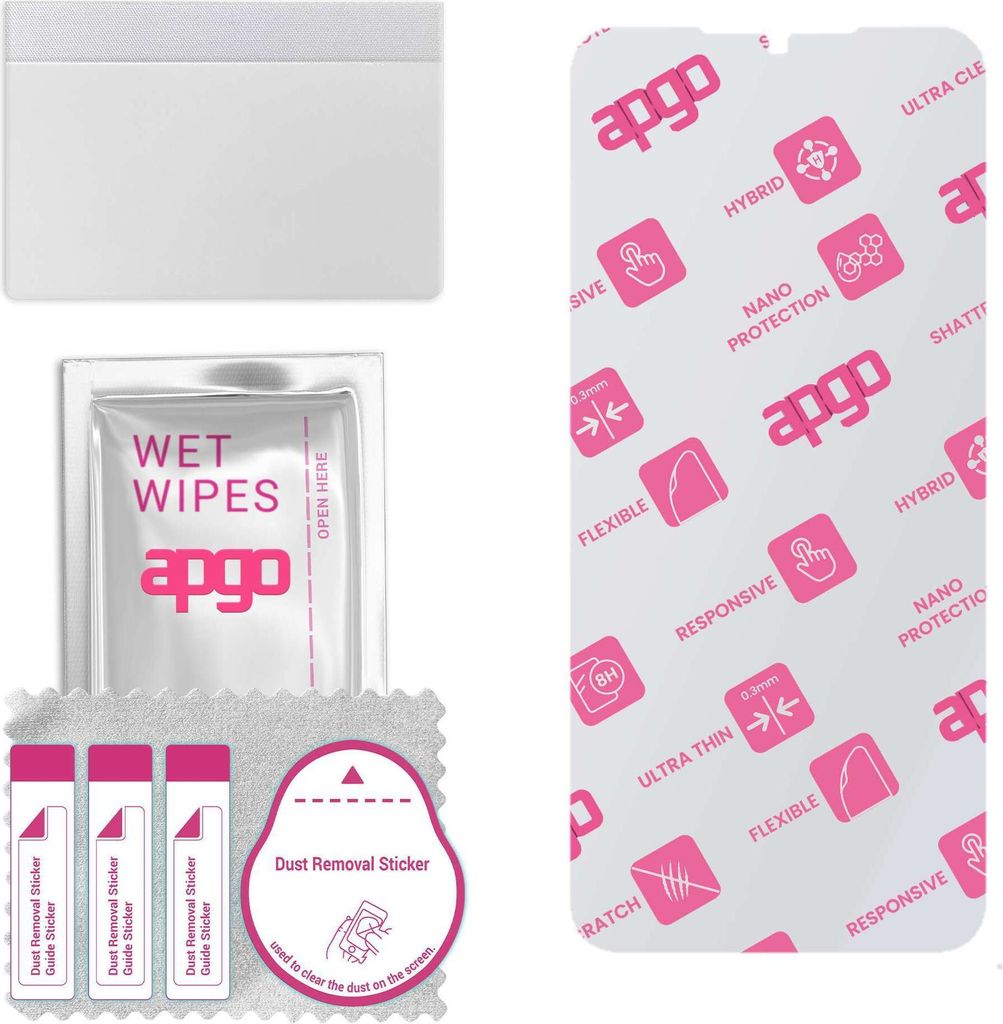 apgo Ultra-klar Hybrid Schutzglas kompatibel mit Motorola Moto E7, Flexible Nano Glass, toller Ersatz für Hartglas, kratzfester Displayschutzglas,...