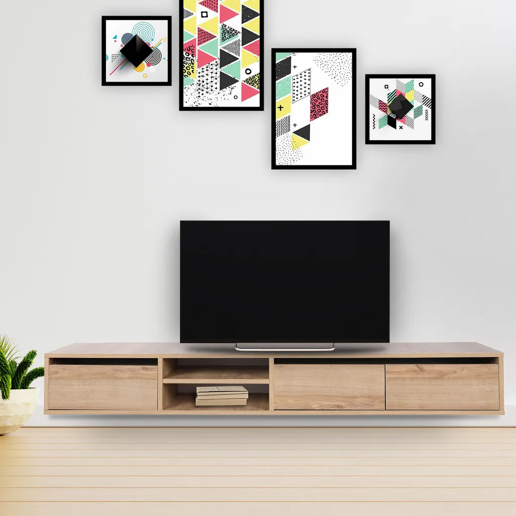 Meuble TV Rust Skye Decor en Chêne Mélaminé - Design 180 cm Moderne