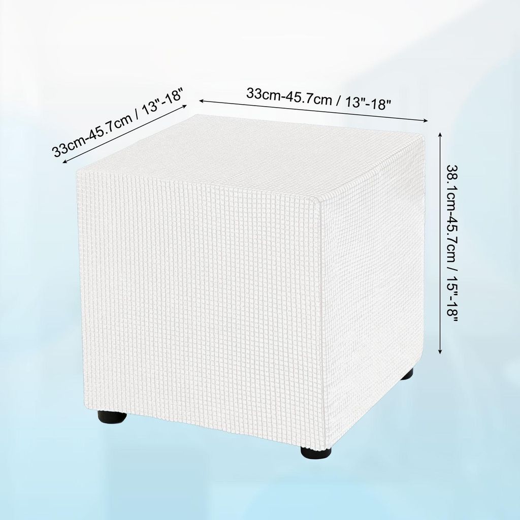 Schonbezug Hockerbezug, 33*33*38cm Hohe Elastizit?t Hocker Bezugfš¹r Fu?hocker, Stretch Bezug Waschbar Abdeckung š¹berzug Hocker Protector - Beige