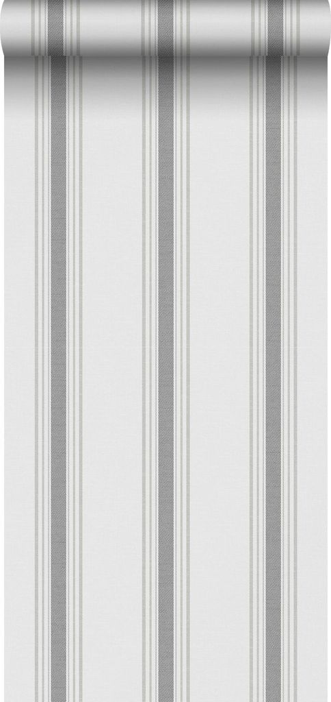 Sanders & Sanders Tapete Streifen Dunkelgrau 53 cm x 10.05 m
