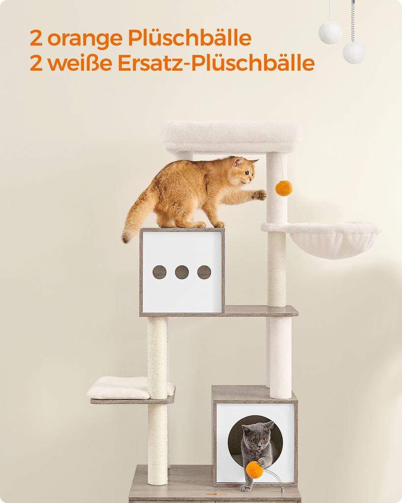 Feandrea Kratzbaum, mit Katzenklo-Schrank, 185cm, Produktbild 10