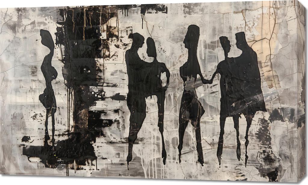 Bild 100x60cm Graue Menschen