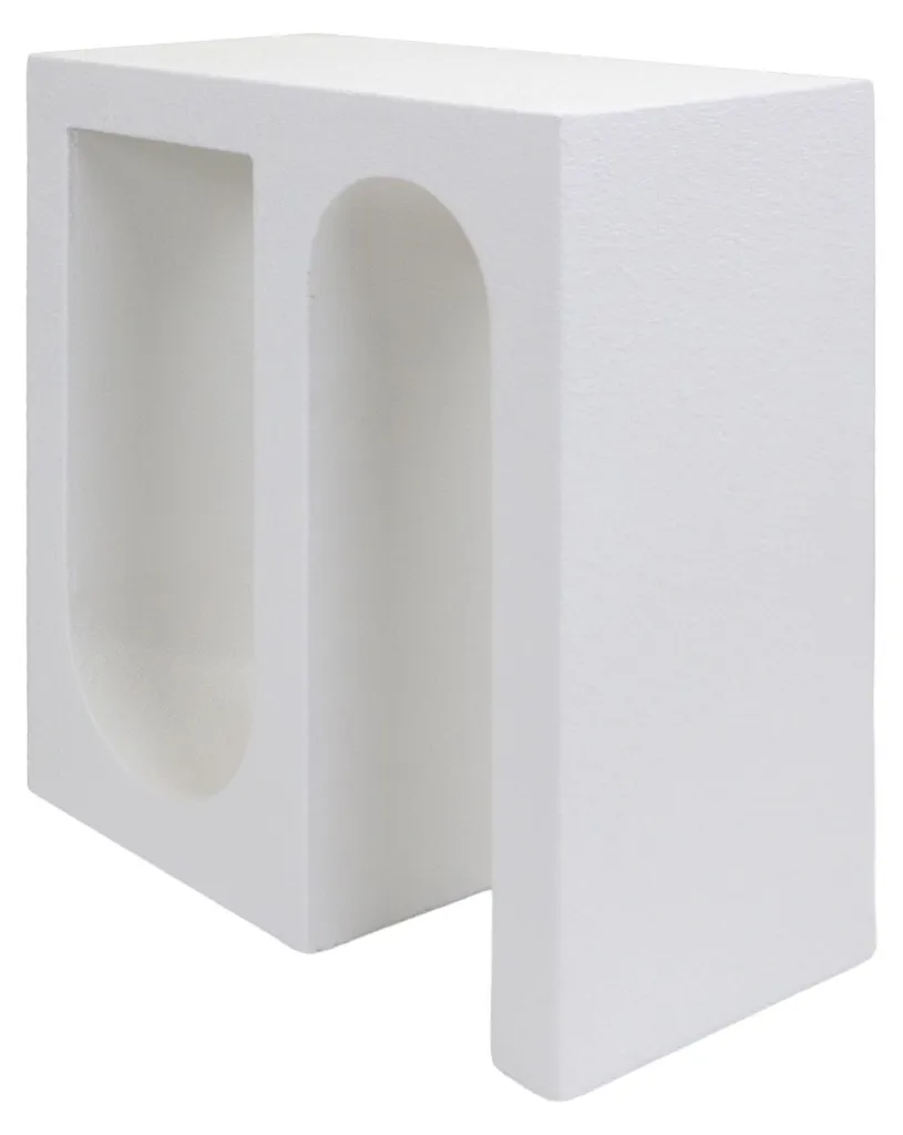 Table de chevet gain de place pour chambre étroite en MDF blanc 55cm