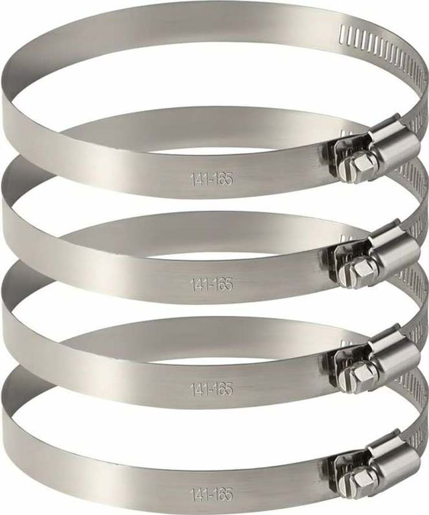 4 Stück 150 mm verstellbare Schlauchschelle aus Edelstahl Produktbild 