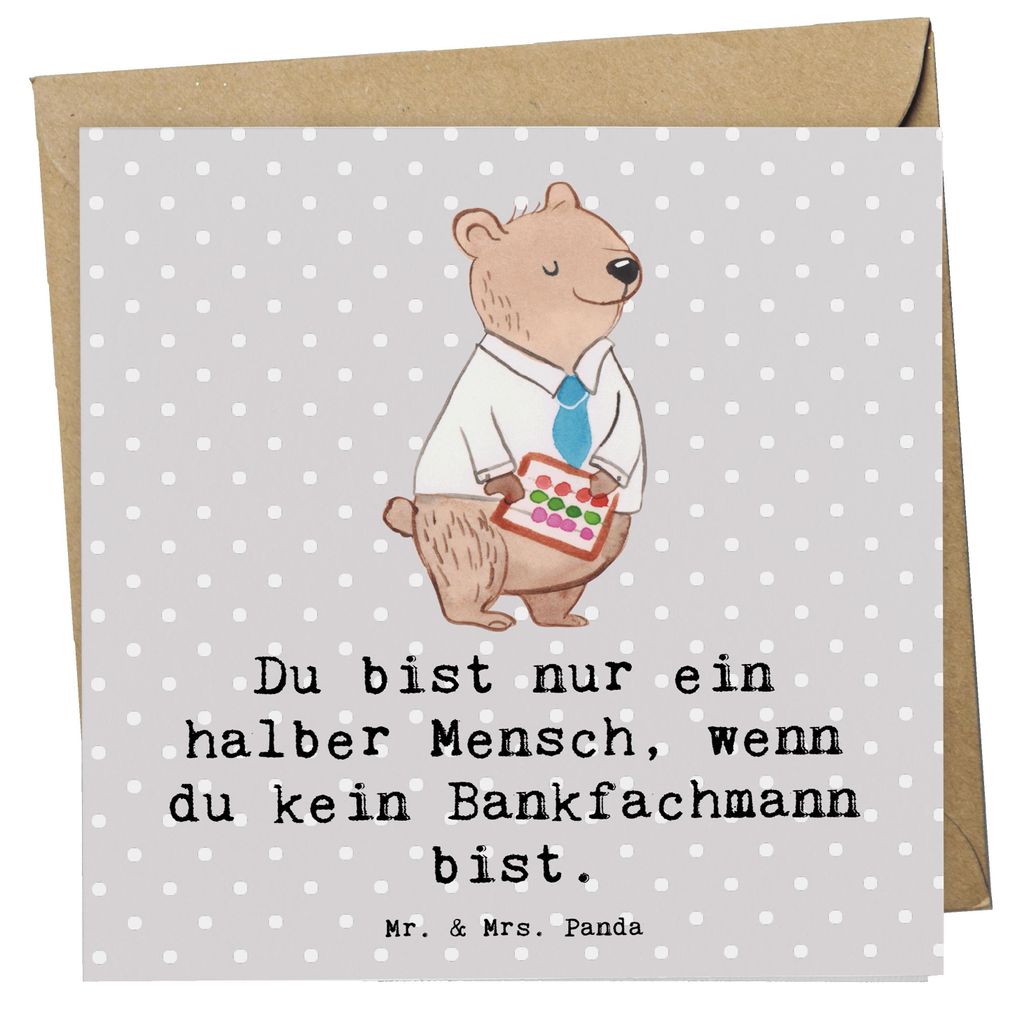 Mr. & Mrs. Panda Glückwunschkarte Bankfachmann Herz - Grau Produktbild 