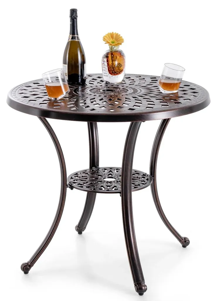 Table de bistrot ronde pour terrasse en métal traité tout temps 80cm