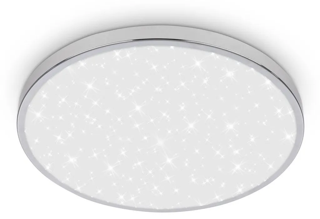 BRILONER Plafonnier LED Salle de Bain IP44 Chrome Lumière Chaude 33cm