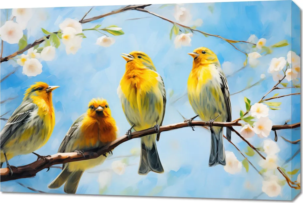 Tableau déco Sifflets de printemps 90x60 cm - Décoration murale chic
