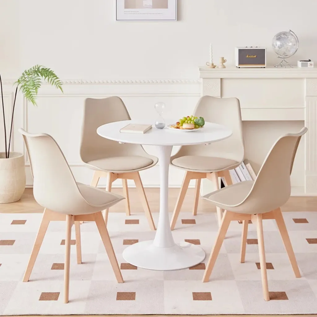 Petite Table à Manger Ronde Beige : Solution Conviviale Petit Espace