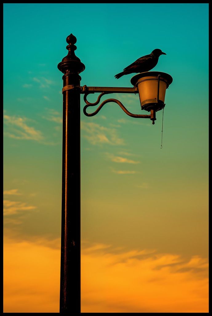 Plakat 61x91,5cm Westen an der Laterne