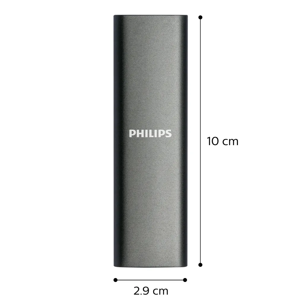 Philips SSD Externe 250 Go M.2 - Format Compact et Finition Noir Mat