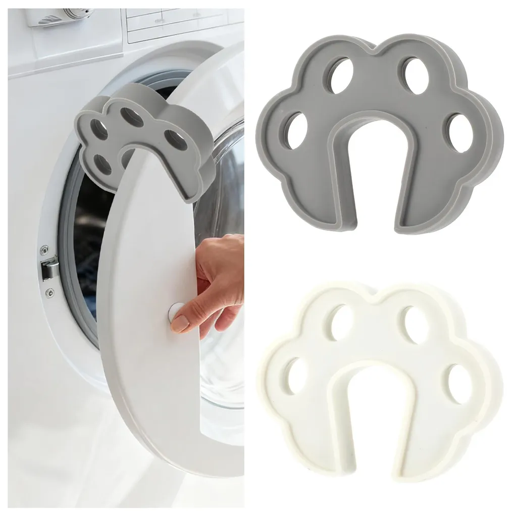 Lot de 2 Butoirs de Porte en Silicone pour Lave-Linge Frontal (Gris/Blanc)