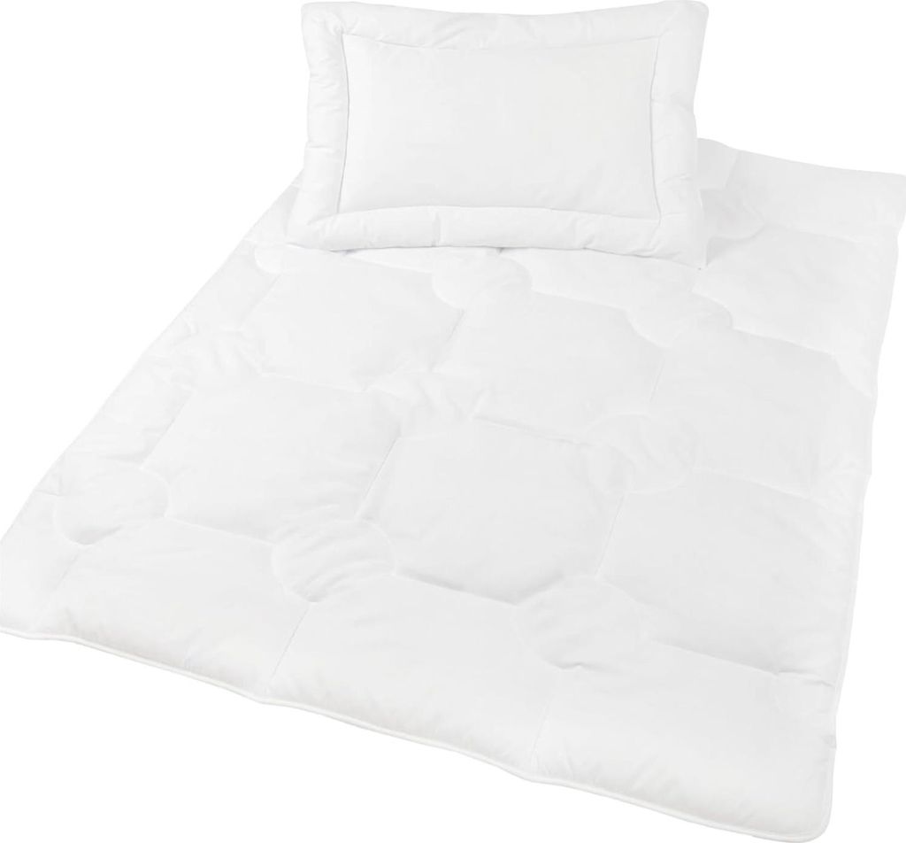 ZOLLNER Kinder und Kleinkinder Bettenset, Kopfkissen 40x60 cm, Bettdecke 100x135 cm