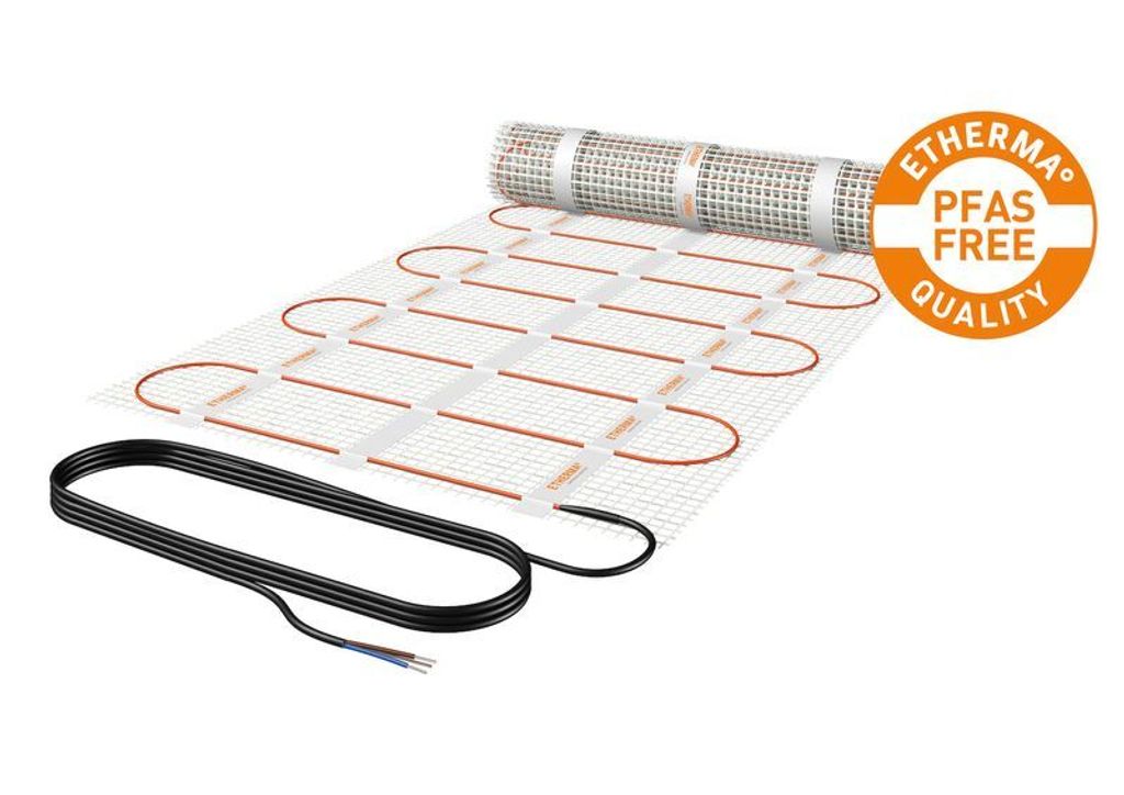 Extra dünne Heizmatte PFAS-frei mit 150 W/m², verschiedene Größen für Steinböden/ Fliesen, Ausführung:100 x 50 cm. 75 W