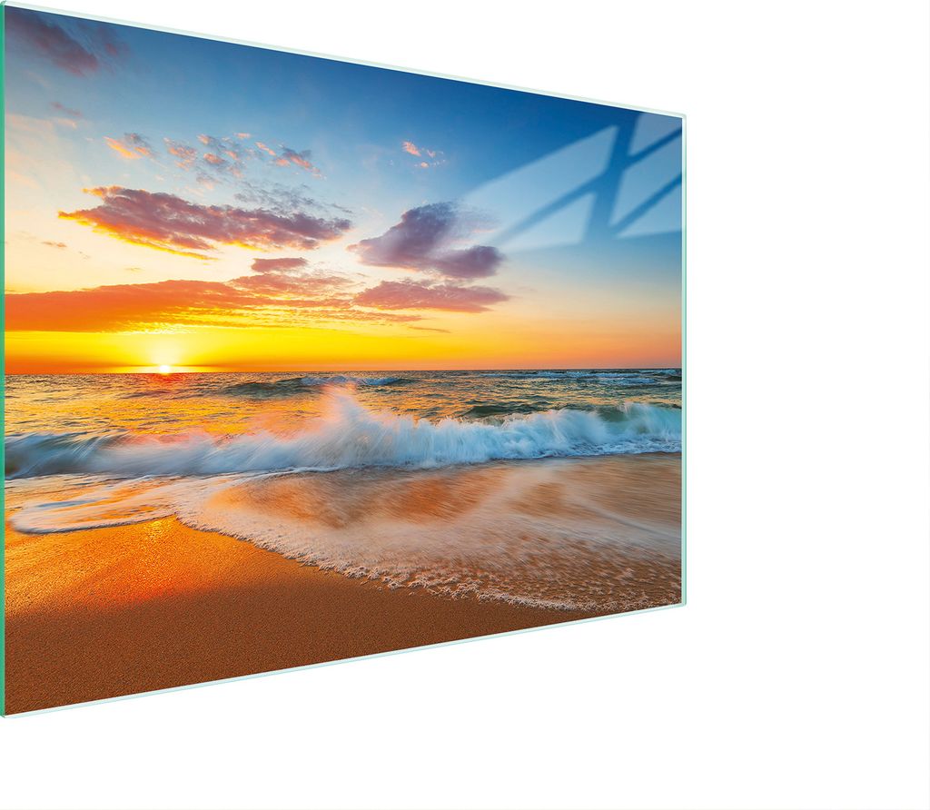 Schneidebrett Herdabdeckplatte Multiglasschneidplatte 30x22 cm Strand Sonne