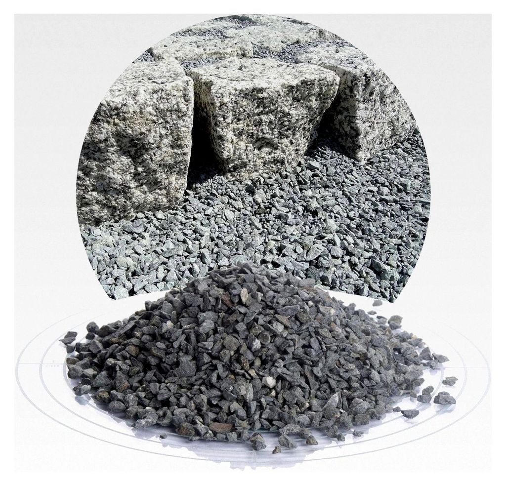 Diabas Pflastersplitt grau 2-5 mm 25 kg, Verlegesplitt für stabile und drainagefähige Pflasterbettung