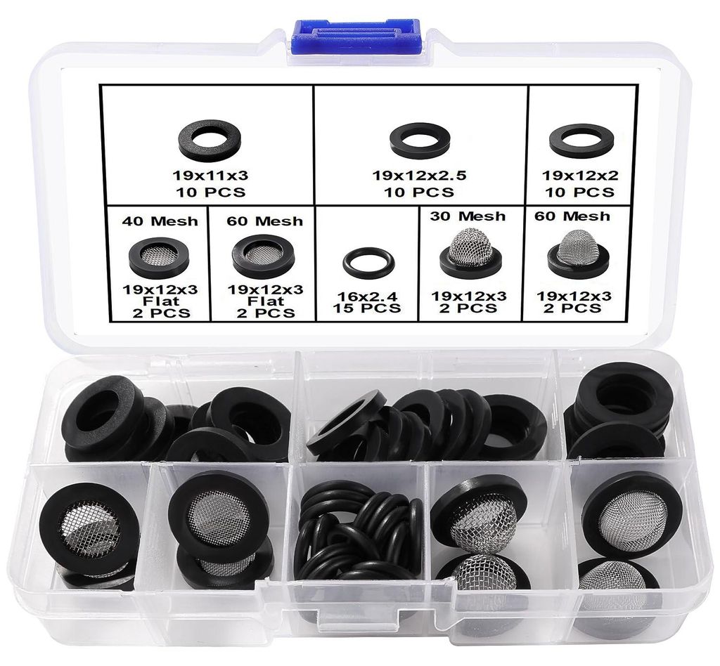 Reparaturset mit 1/2-Zoll-Wasserhahndichtung und Gummisiebring, Dichtungsring (O-Ring) für Duschköpfe, Wasserhähne und Schläuche.