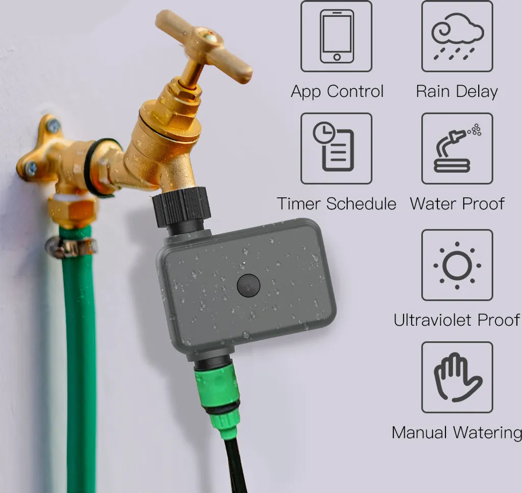 Programmateur d'arrosage intelligent Bluetooth Tuya avec délai de pluie - 4