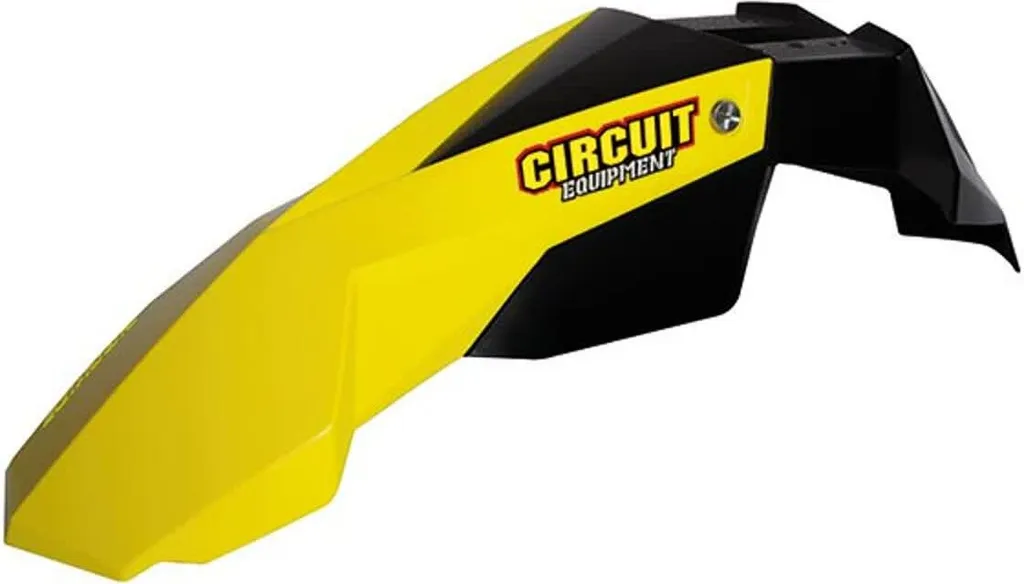 Garde-boue avant moto jaune Stealth pour conduite en tout-terrain