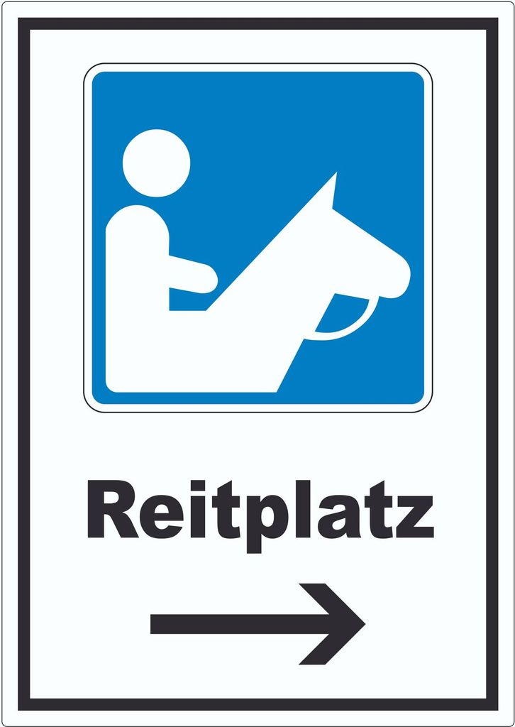 Reitplatz Aufkleber mit Pfeil rechts A1 (594x841mm)